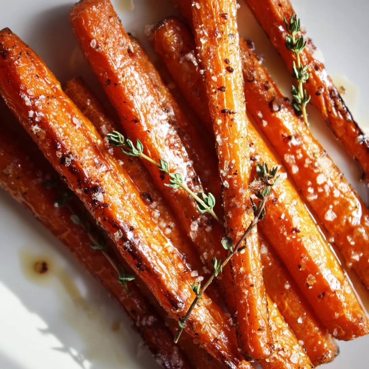 Caramelized Roasted Carrots with Maple Glaze sit beside creamy feta, ready to accompany a juicy roast chicken dinner.