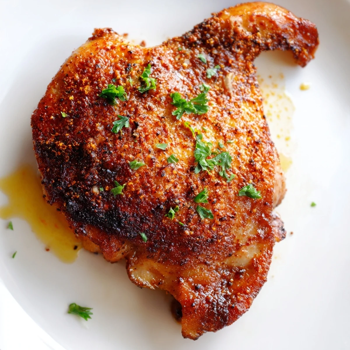 Juicy, spice-rubbed chicken thighs are roasted to perfection, perfect for a flavorful weeknight main dish, served family-style.