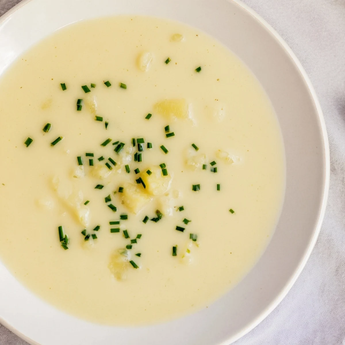 Silky puréed creamy potato and leek soup with tender Yukon Gold potatoes and sweet leeks.