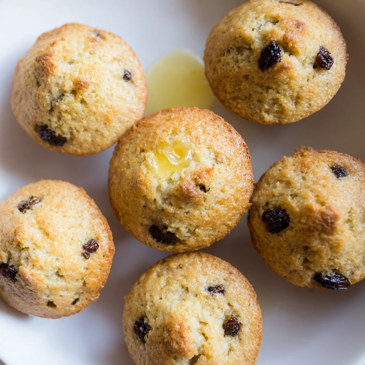 Mini Irish Soda Bread Muffins with caraway seeds are arranged next to a jar of jam for a cozy breakfast spread.