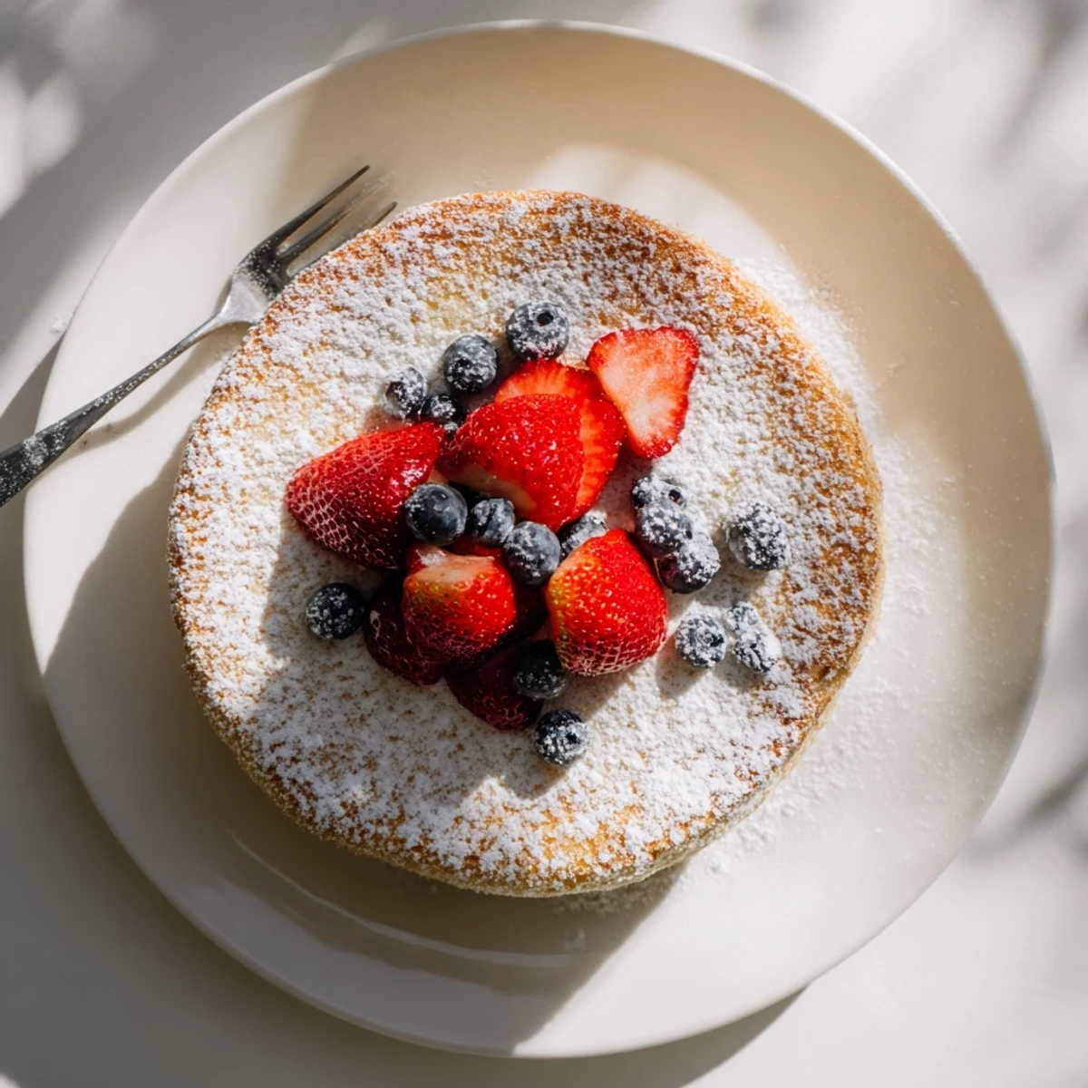 A slice of Fluffy Yogurt Cloud Cake showing its tender, airy crumb next to a tea cup.