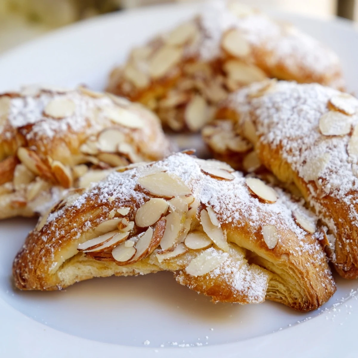 Freshly baked Almond Croissant Cookies with a tender almond filling and a crisp, golden exterior.