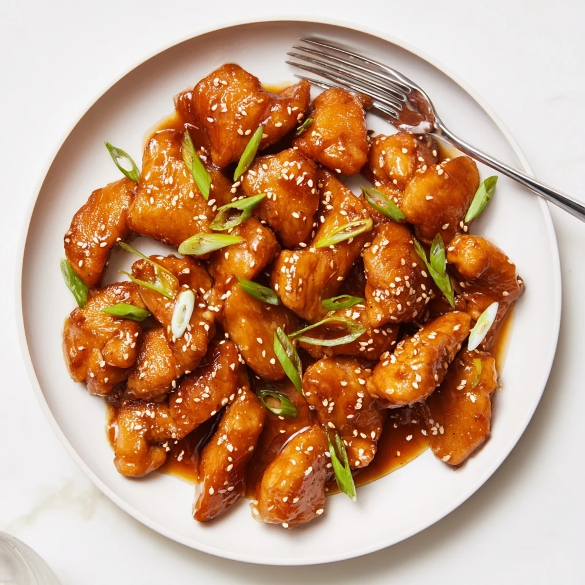 Juicy Hawaiian style chicken thighs slow cooked in caramelized brown sugar and ginger glaze