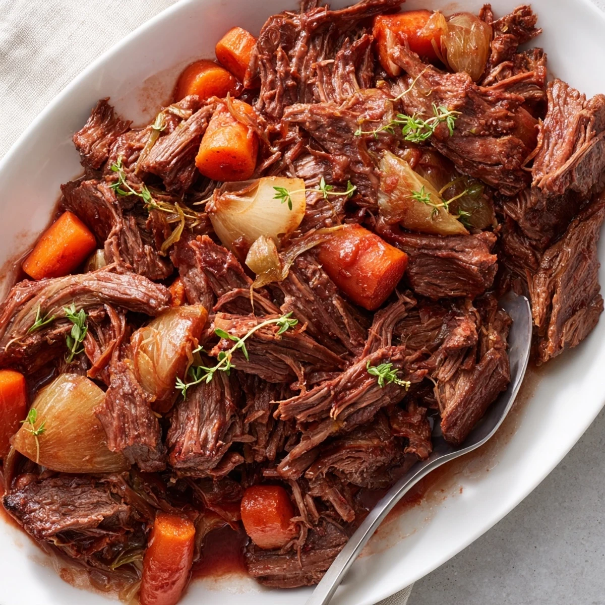 Melt in your mouth red grape juice braised chuck roast with caramelized vegetables