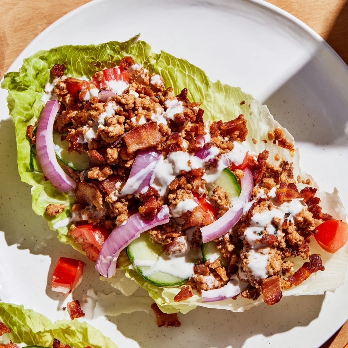 Protein-packed chicken, beef and bacon wrapped in crisp lettuce with fresh toppings and tangy ranch sauce