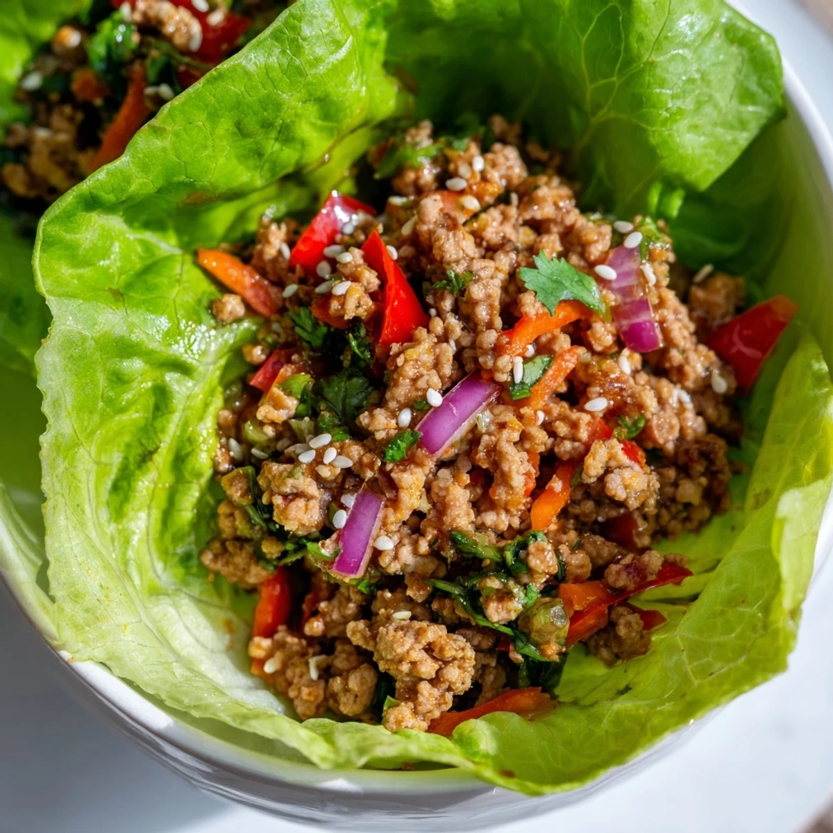 Healthy Ground Turkey Lettuce Bowls