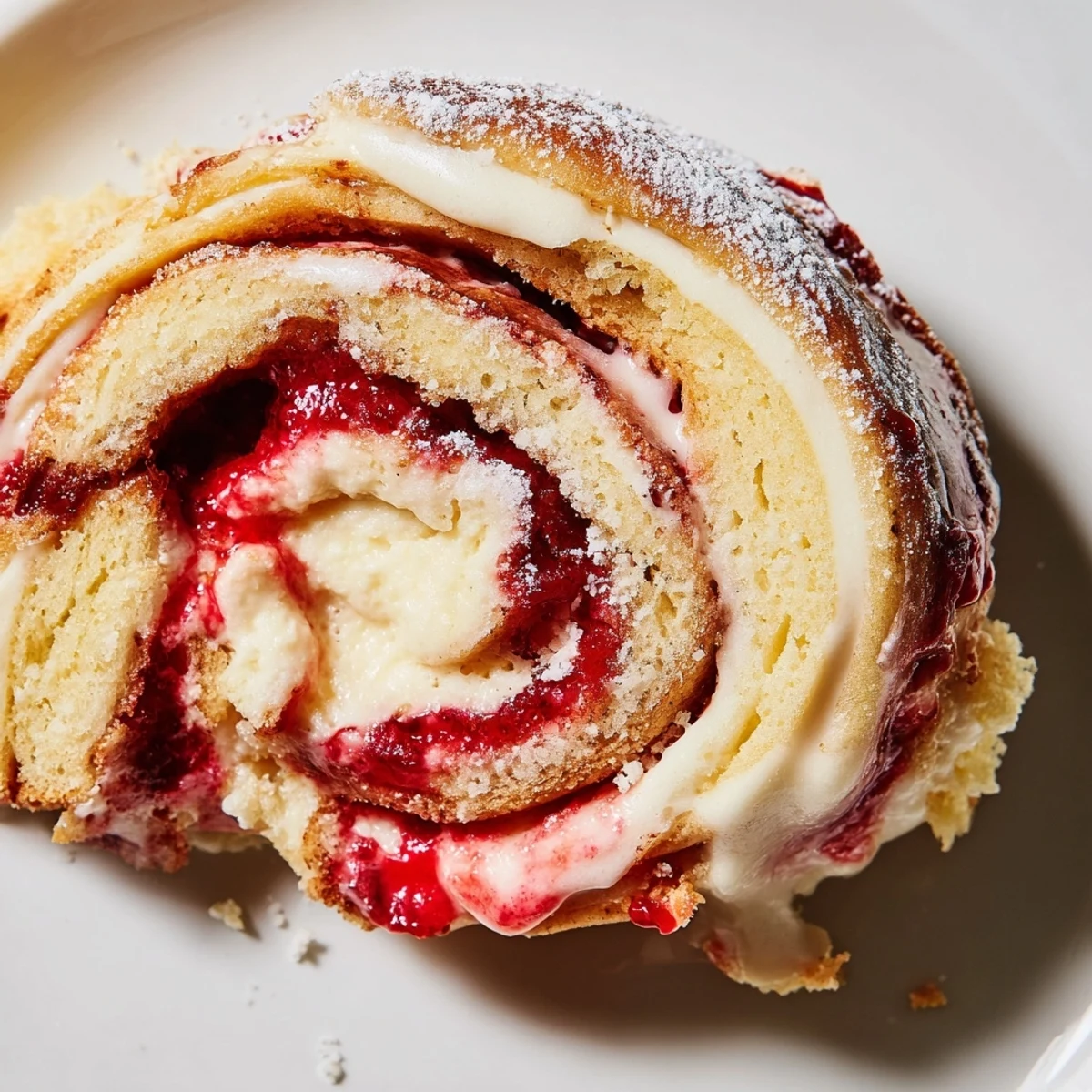 Soft homemade Strawberry Shortcake Cheesecake Rolls swirled with tangy cream cheese and ruby strawberries