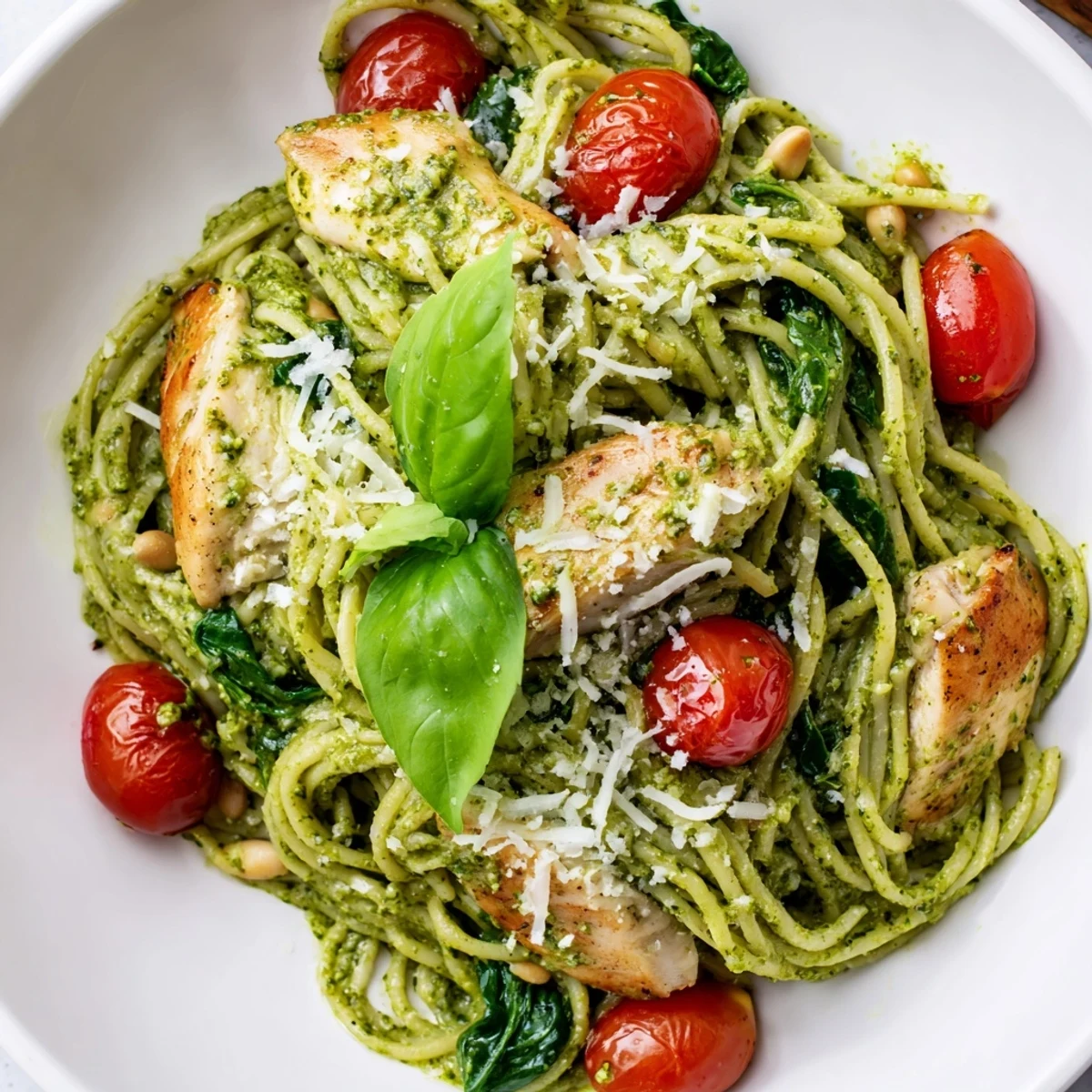 Light Pesto Pasta With Chicken