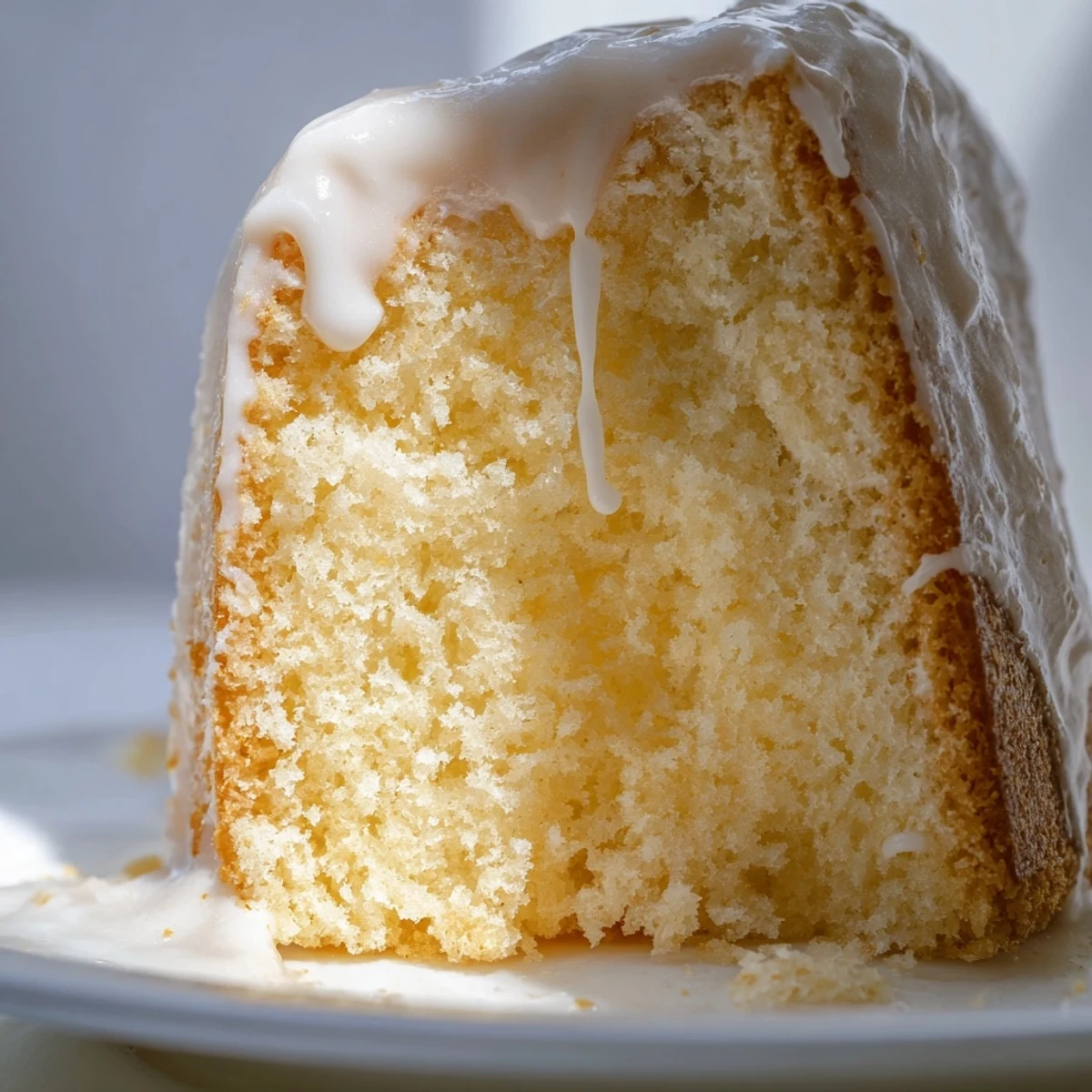 Tender homemade Church Cake served on a vintage plate with coffee