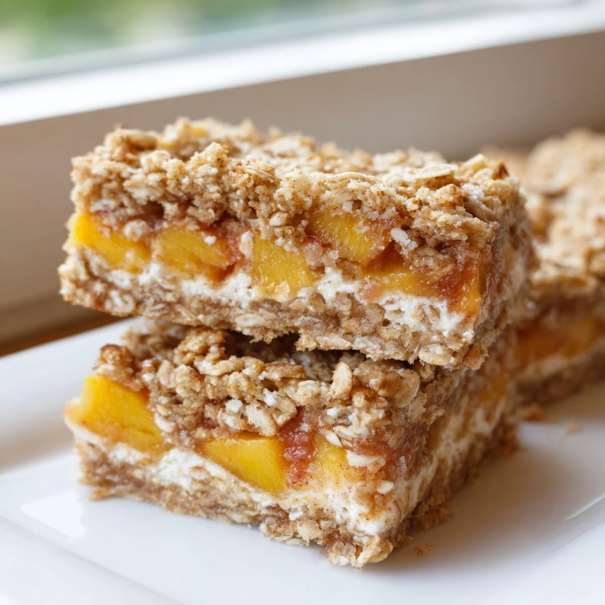 Peaches And Cream Crumble Bars