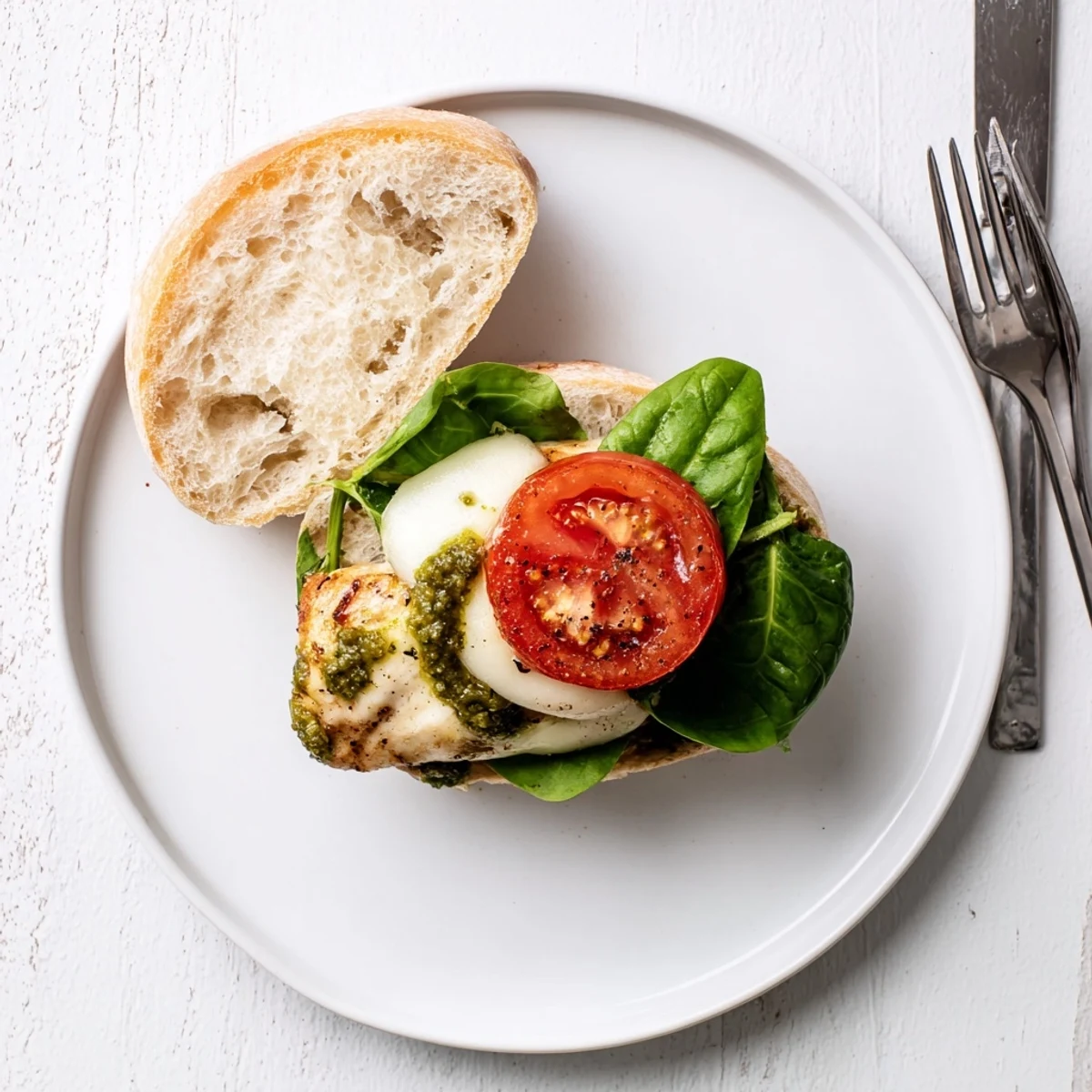 Golden grilled chicken with melted mozzarella stacked on a toasted chicken pesto sandwich recipe