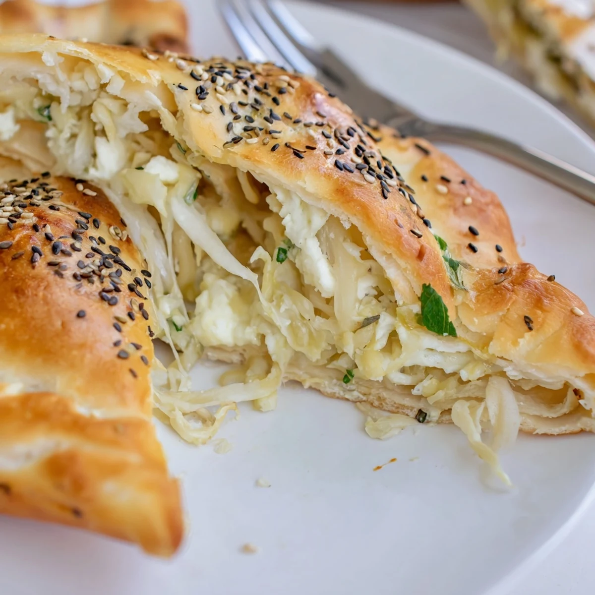 Warm, golden Cheese Fatayer Recipe with melted feta and fragrant parsley