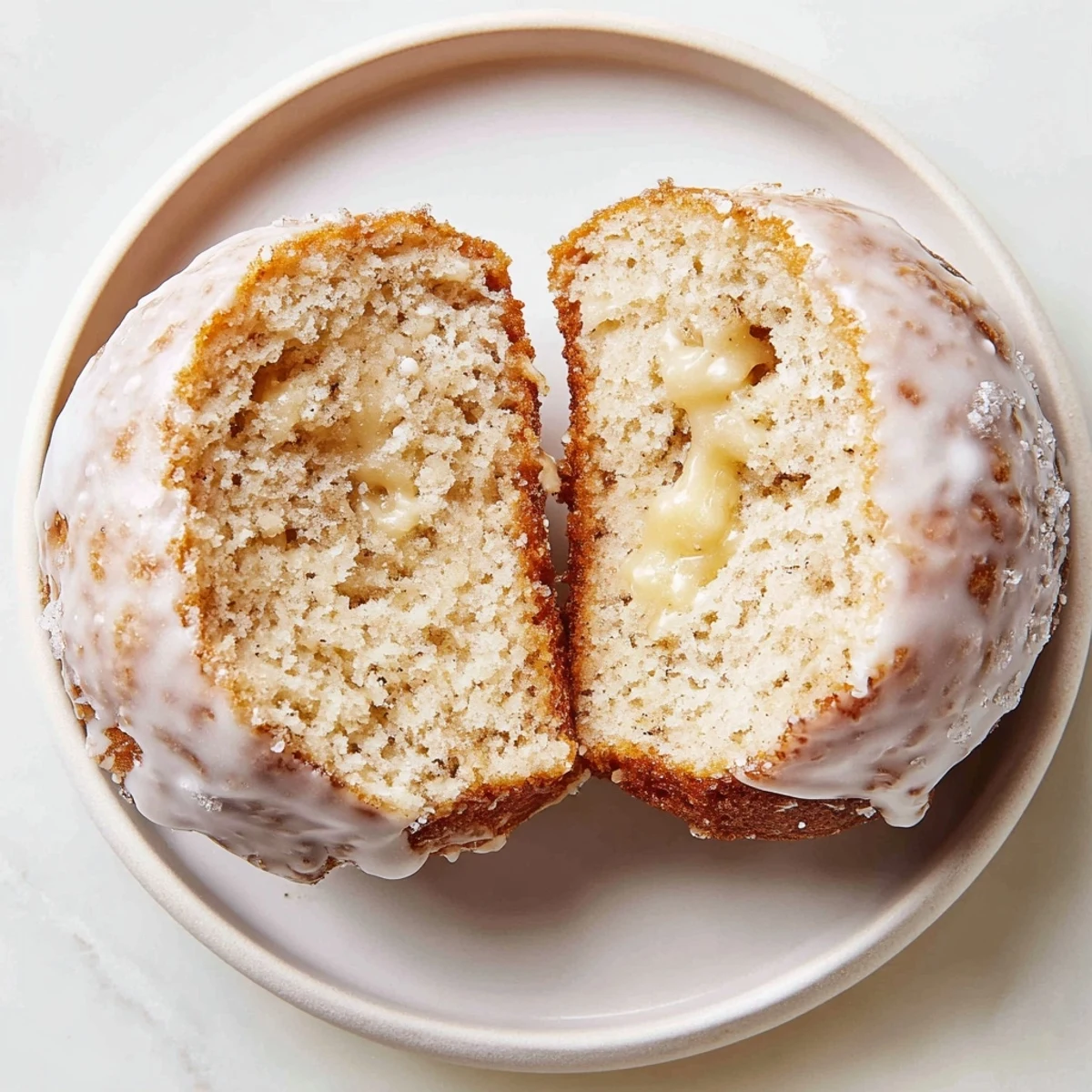 Banana Donuts cooling on a wire rack, golden, moist, warm aroma.