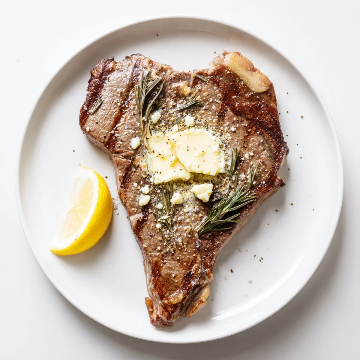 Juicy medium-rare how to grill steak recipe sliced to reveal pink center and served with lemon wedges