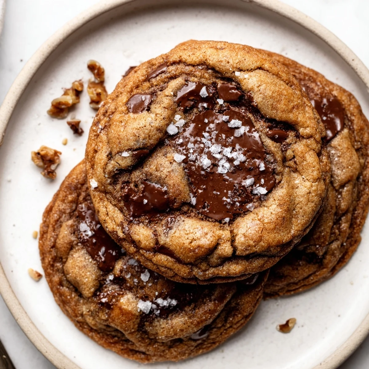 Fresh-baked Chocolate Chip Cookies with golden edges and gooey centers, served warm