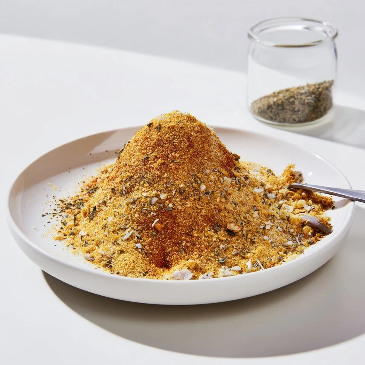 Vegan Chicken Seasoning For Rubs Marinades And Broth in jar, savory aroma