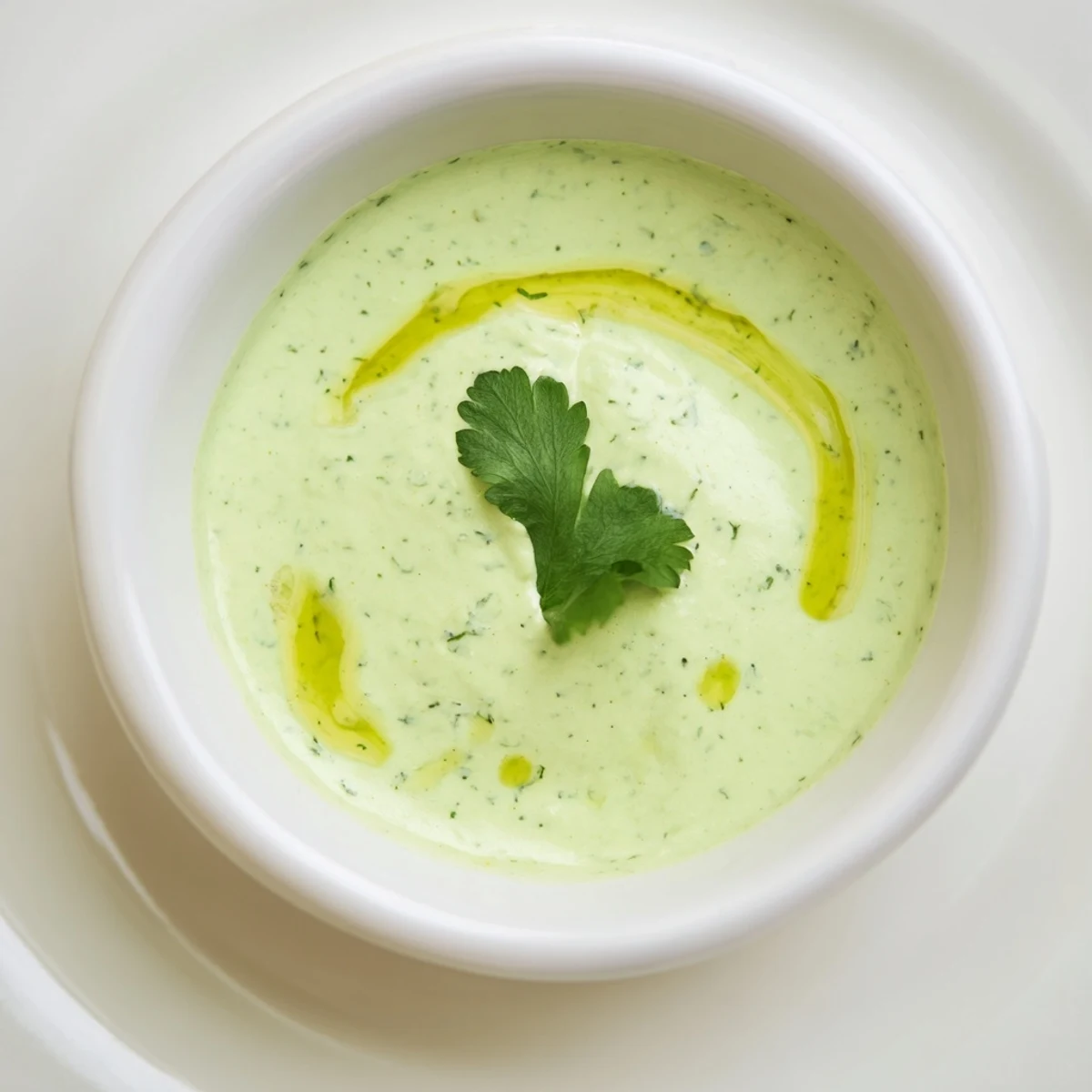 Smooth Mexican-style cilantro lime sauce generously poured over spicy street tacos and vegetables