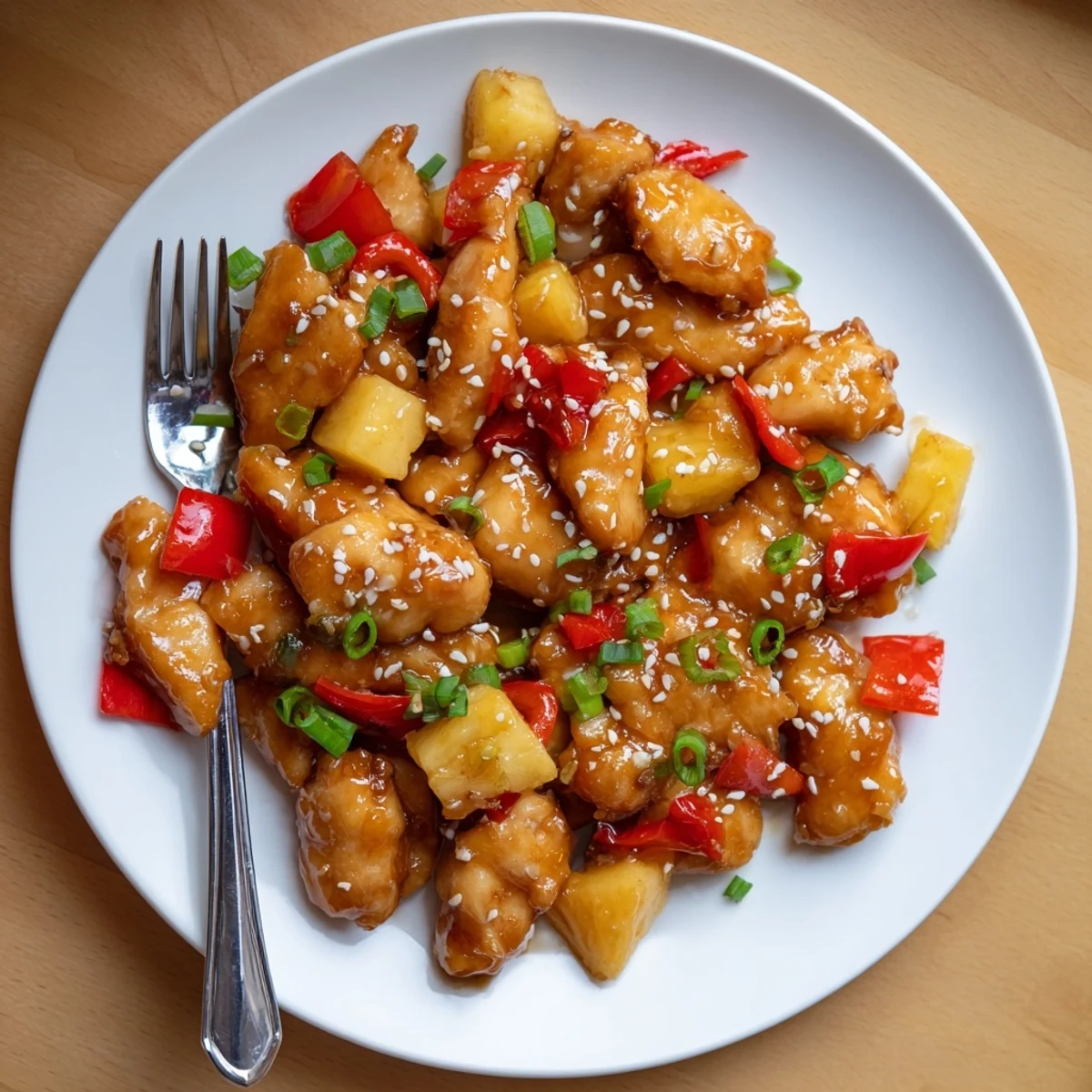 Juicy Hawaiian Chicken coated in a thick sweet and savory pineapple ginger sauce.