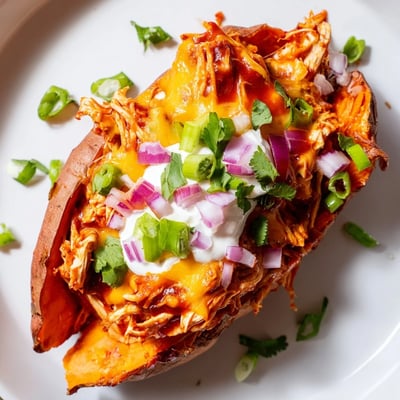 BBQ Chicken Stuffed Sweet Potatoes