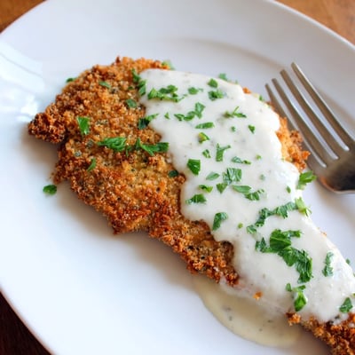 Crispy Parmesan Chicken Garlic Sauce