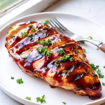 Juicy Grilled Coca Cola Glazed Chicken Breast sliced open revealing tender meat and caramelized edges